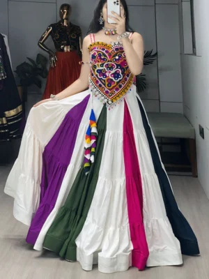 Multicolor Striped Lehenga