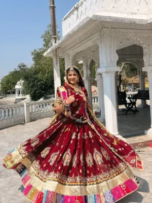 Royal Maroon Patchwork Lehenga