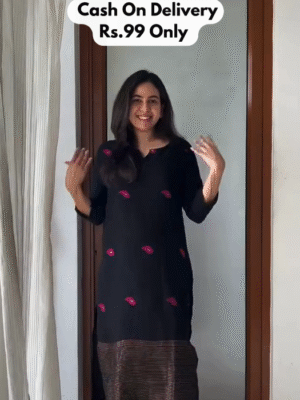 Classic Black Kurti Set – Elegant Style