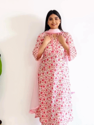 Earthy Brown Printed Kurta Set